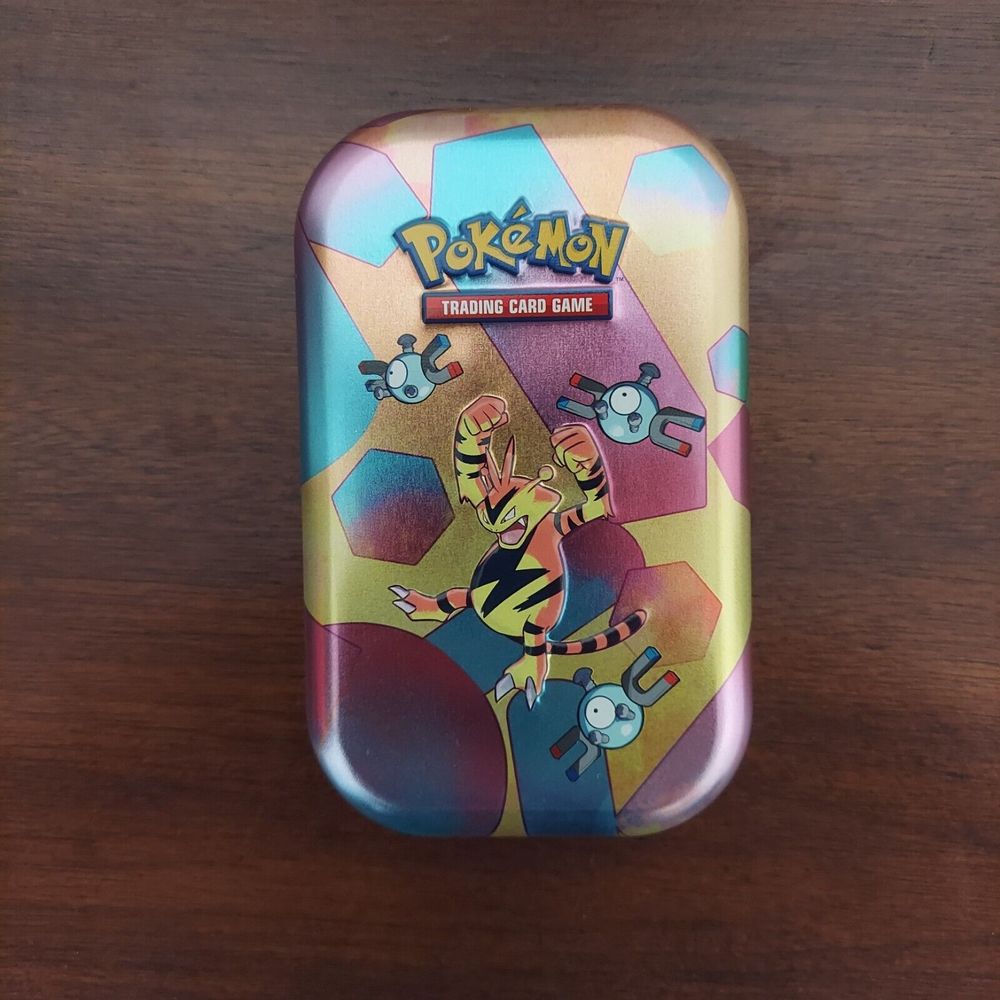 Empty Pokémon 151 Tin Electabuzz & Magnemite Coin & Card